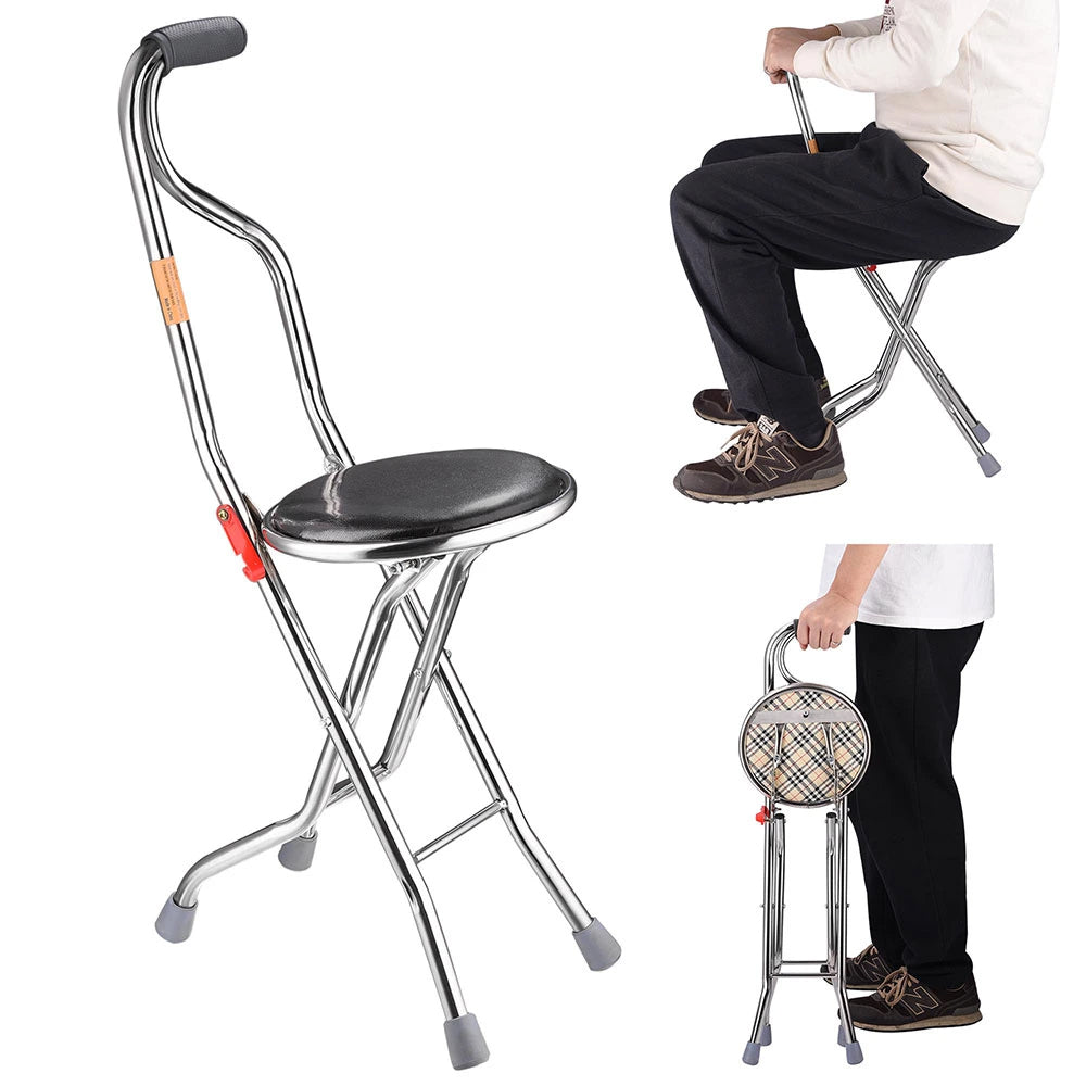 Walking Cane with Chair <h2>Your Portable Rest Stop</h2>