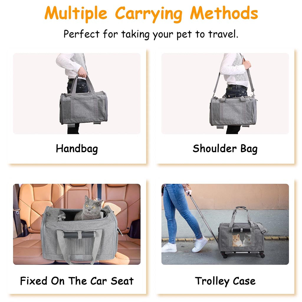 Pet Carrier on Wheels with Telescopic Handle <h2>Ideal for Cats & Dogs</h2>