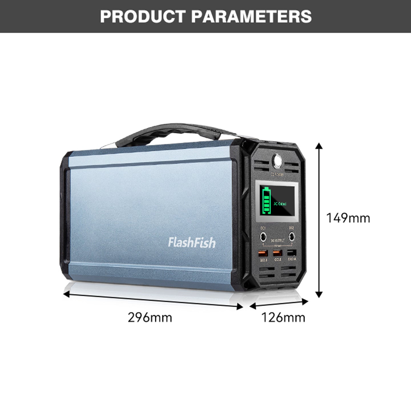 Flashfish-G300 products parameter, dimension, 296mmx126mmx149mm