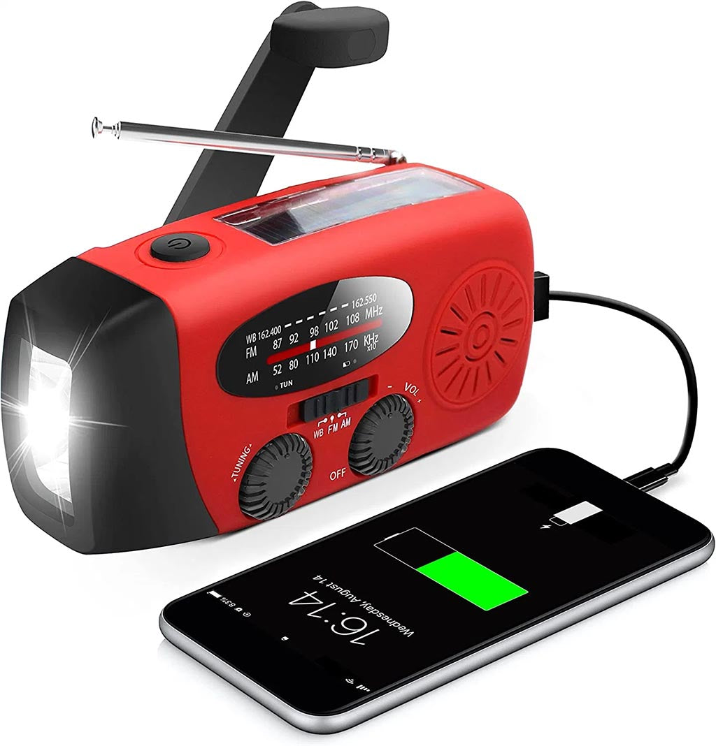 iphone charging to portable solar radio 